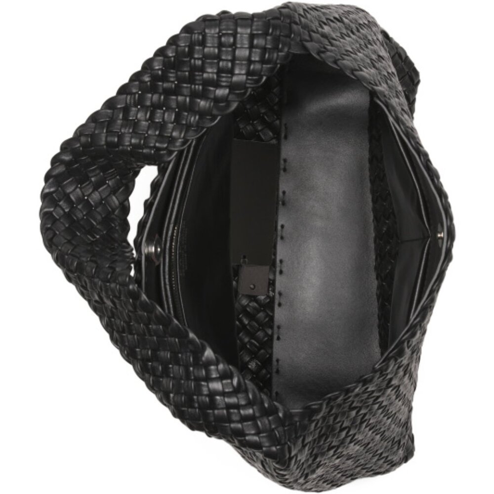 FALOR Made In Italy Leather Woven Hobo - Picture 2 of 3